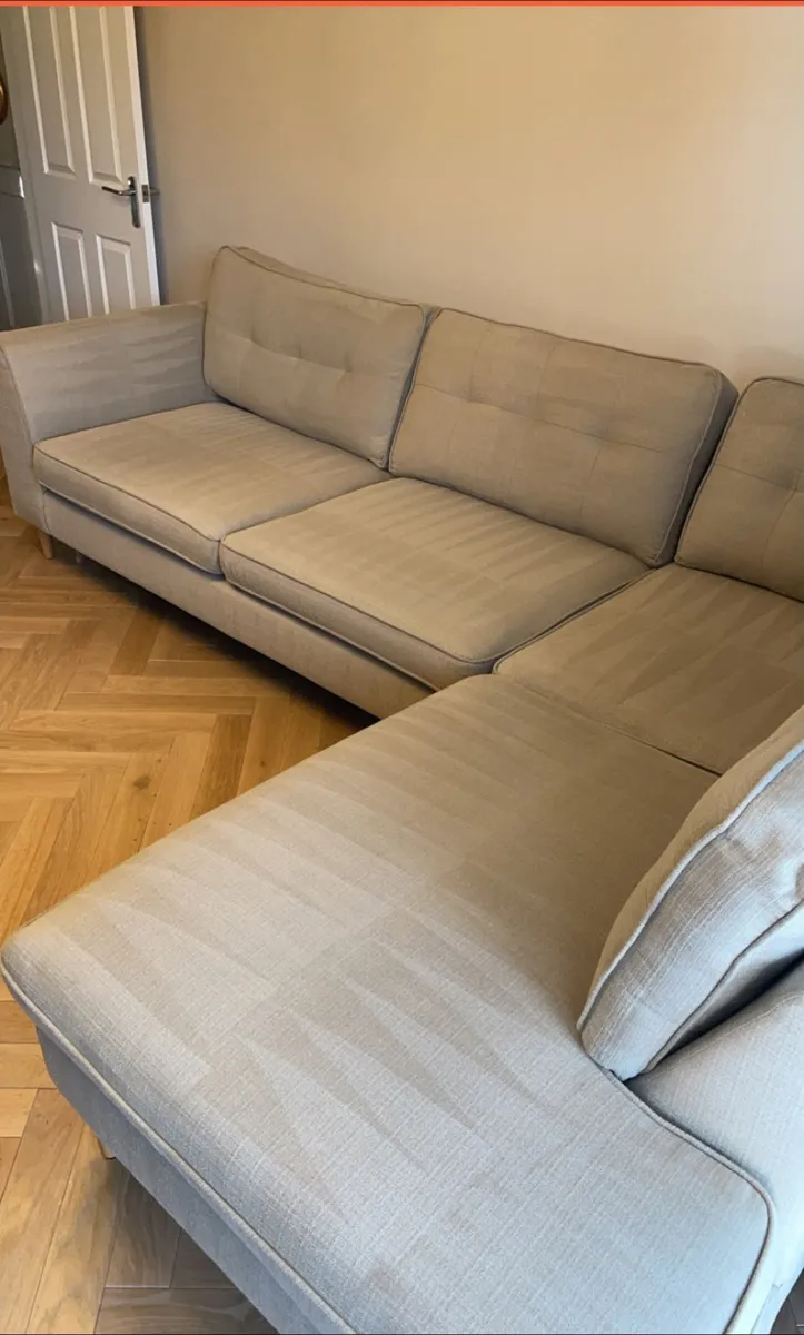 Corner sofa freshly cleaned showing uniform pile across the cushions